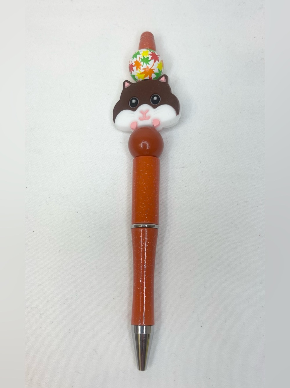 Cute Cat Topper Orange Ballpoint Pen